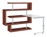 Raceloma Clear Glass, Walnut & Chrome Finish Writing Desk Model 93183 By ACME Furniture